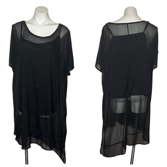 LANE BRYANT Sheer Black Top Tunic Tank Underneath Loose Fit Plus Size 26/28 - Picture 8 of 8